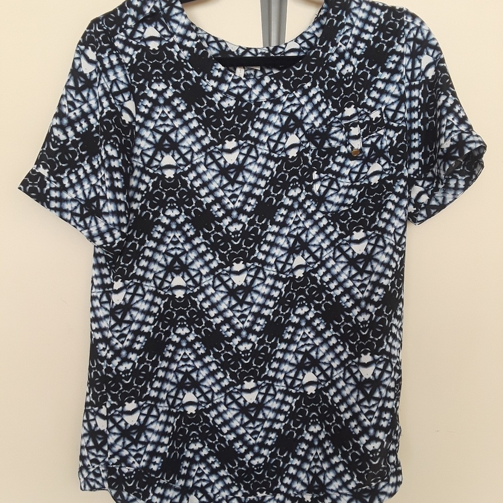 Cato navy blue and white shirt